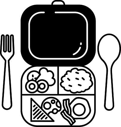 Lunch box glyph and line vector illustration