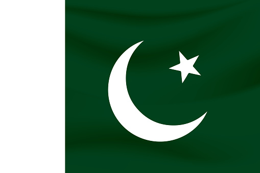 Green and white Pakistani flag background