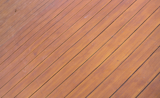 Perspective Wooden floor board background. Brown wooden terrace floor
