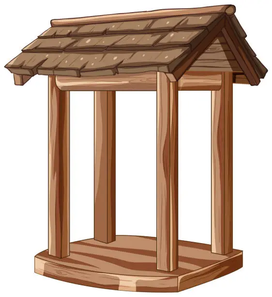 Vector illustration of Vector illustration of a simple wooden gazebo.