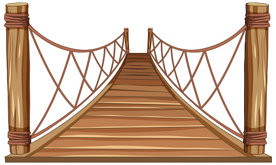Vector graphic of a simple wooden bridge
