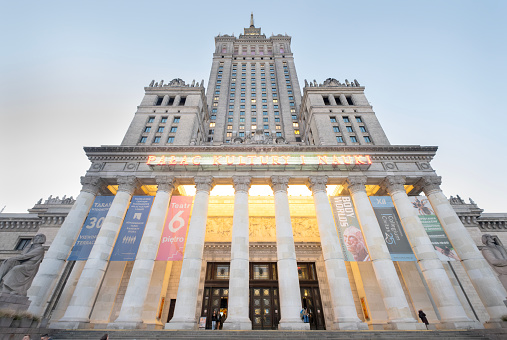 The Palace of Culture and Science in Warsaw, one of the main travel attractions the Main symbol Poland