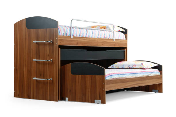 Teen bed isolated on white background .