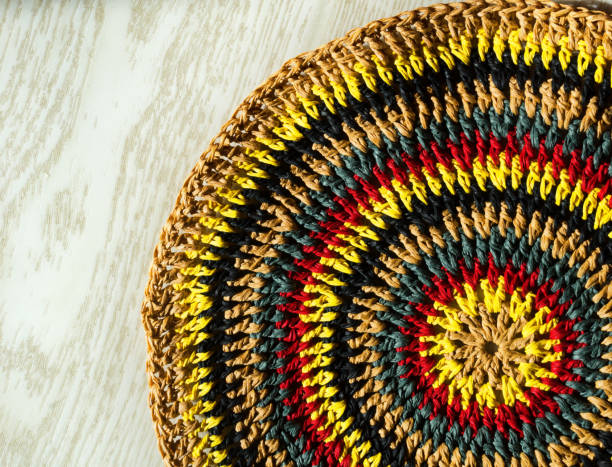 istock Napkin on the table. Crocheted bags, clutches, hats, wallets. Eco material for handmade work. 2085770939