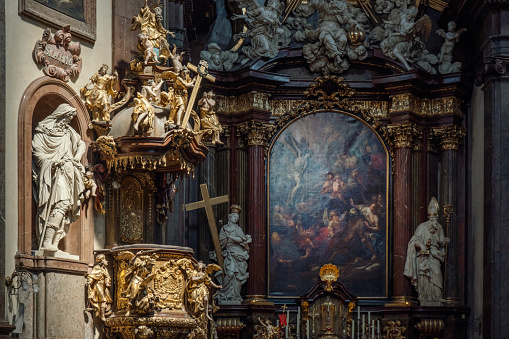 The Church of St. Francis of Assisi or the Church of St. Francis of Seraphim, also called the Church of the Crusaders is a basilica dates back to 18th century in Prague old town, Czech Republic, having an early Baroque appearance and magnificent interior decoration.