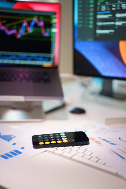 istock Economy an finance. Calculator on documents. 2085869782