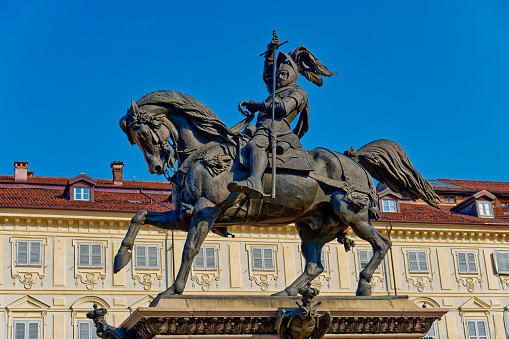 Equestrian monument to Emanuele Filiberto di Savoia,Turin,Italy