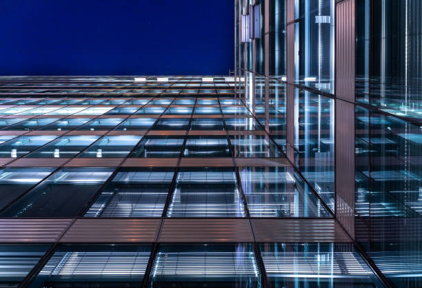 Office building exterior in the late evening