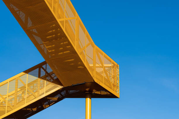 istock Low angle view of yellow stairway against clear sky 2085933693