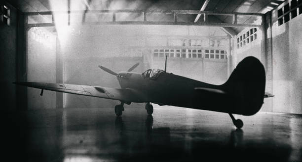 istock Silver Supermarine Spitfire In Aircraft Hangar (Scale Model Photography) 2085986003