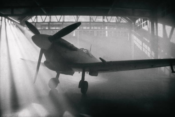istock Silver Supermarine Spitfire In Aircraft Hangar (Scale Model Photography) 2085986520
