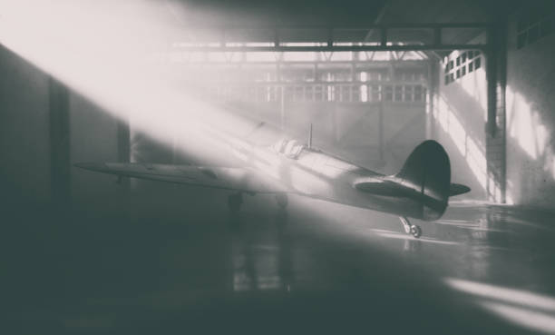 istock Silver Supermarine Spitfire In Aircraft Hangar (Scale Model Photography) 2085988610