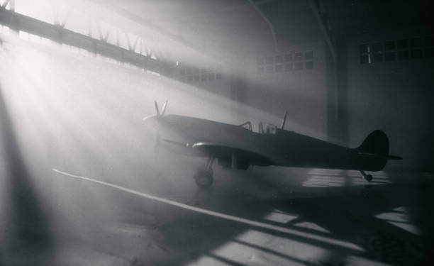 istock Silver Supermarine Spitfire In Aircraft Hangar (Scale Model Photography) 2085988618