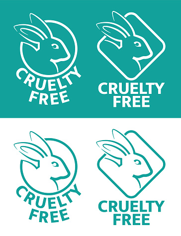 Vector Illustration of a Modern Cute Rabbit Cruelty Free Graphic Symbol Design