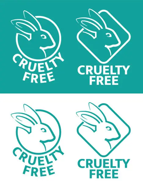 Vector illustration of Cute Rabbit Cruelty Free Graphic Symbol Design