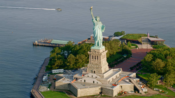 The symbols of New York NYC, and United States.