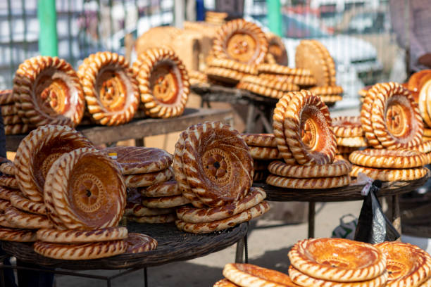 traditional uzbek bread in decoration