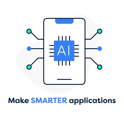 AI Powered App Development Icon. Revolutionizing Applications. App Development with AI Icon. Innovating Software Solutions. Smart App Creation Icon. Harnessing the Power of AI. Editable Stroke Icon.