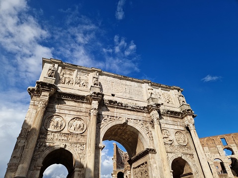 Coliseum seen through Arch of Constantine