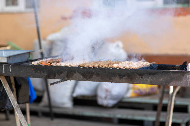 barbecue of meat in old style