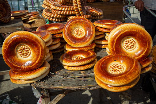 shining traditional bread in uzbekistan