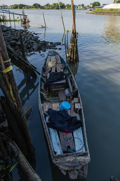 istock Rowboat in canal nature, landscape quiet place 2086024047