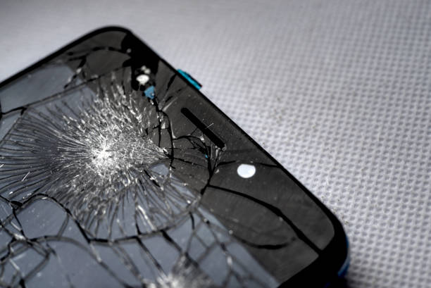 istock Fragment of smartphone with broken screen 2086062524