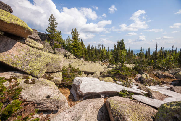 View from Mount Zelenaya. Sheregesh, Russia