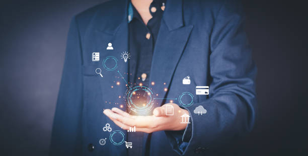 istock Hand holding virtual Global Internet connection metaverse. Business global internet connection application technology and digital marketing, Financial and banking, Digital link tech, big data. 2086096752