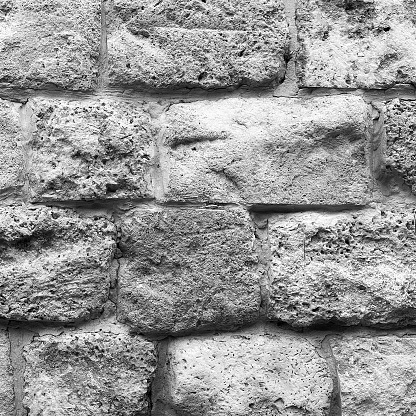 Monochrome Ancient Stone Wall Texture
