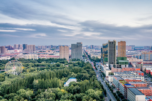 Qingcheng Park and Skyline in Hohhot, Inner Mongolia, China
