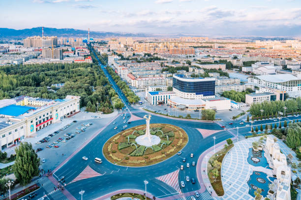 istock High angle view of skyscrapers in Baotou, Inner Mongolia, China 2086228827
