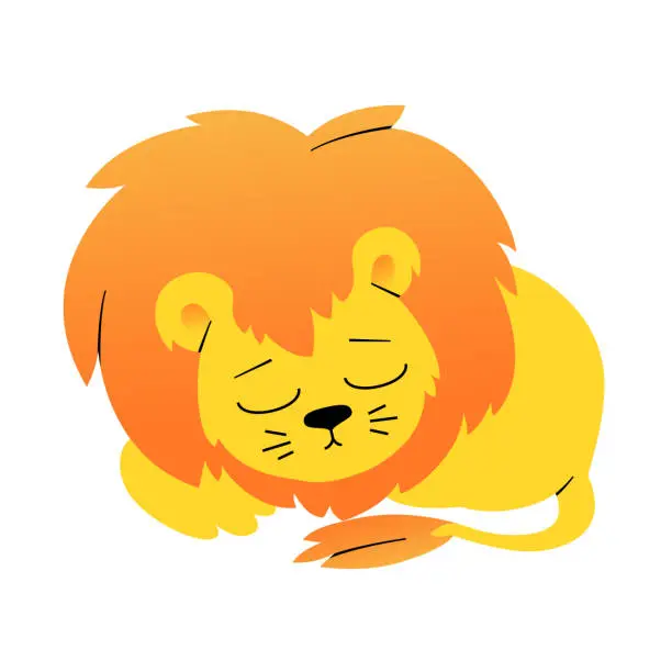 Vector illustration of Baby Lion  Waving Paw Character Illustration