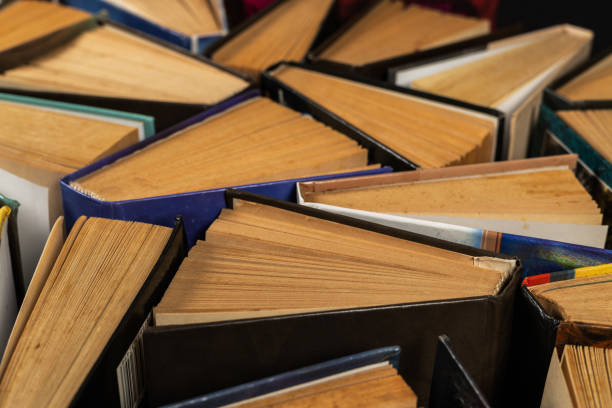 istock Old used books. Hardback books. Close up 2086245219