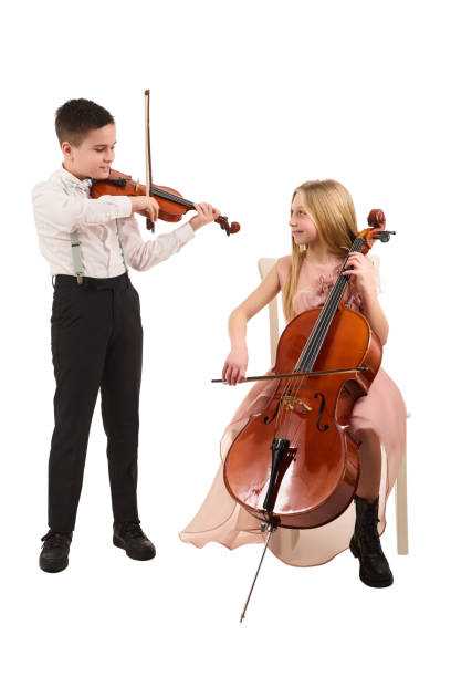 istock Boy and girl playing violin and cello 2086301624
