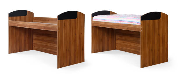 Teen bed isolated on white background .