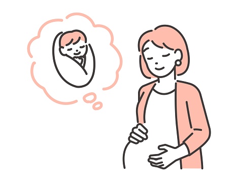 Pregnant woman vector illustration material
