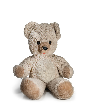 Vintage Teddy Bear Isolated On White Surface