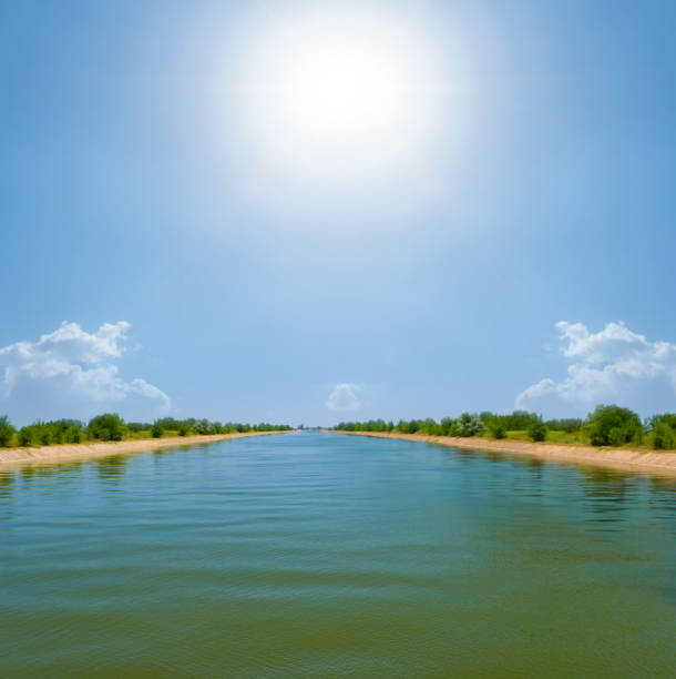 istock long irrigation channel at summer sunny day 2086417913