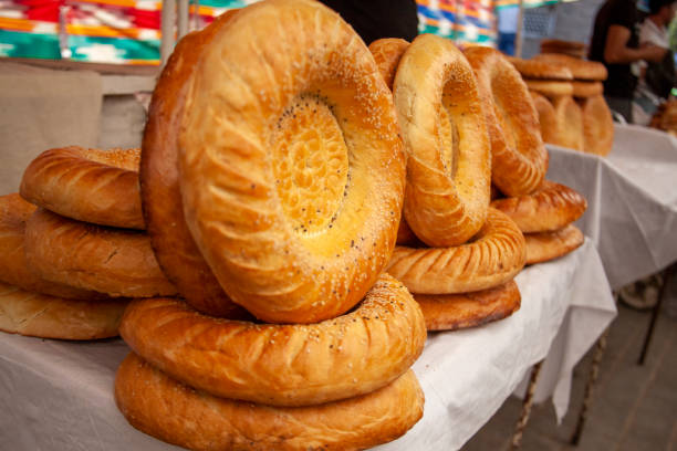 istock big uzbek round bread in a market 2086447806