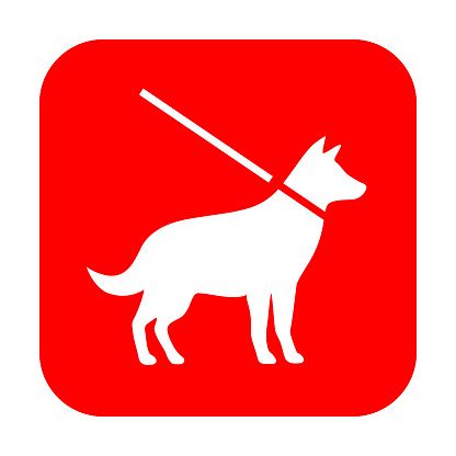Dog warning vector sign on white background