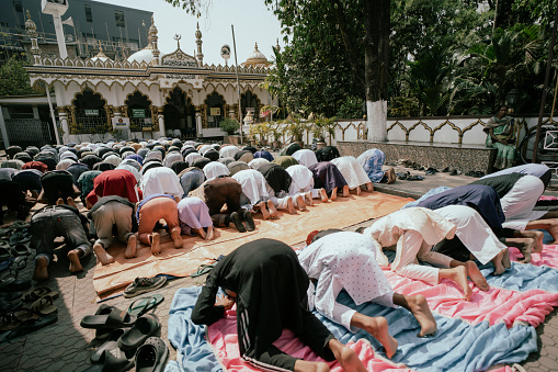 Muslim devotees offer the first Friday prayers of the holy month of Ramadan at a Mosque, on March 15, 2024 in Guwahati, Assam, India. On the first Friday of Ramadan, mosques are usually filled with worshippers who gather for the special Friday congregational prayers, known as Jumu'ah.