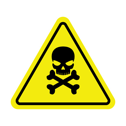 skull danger sign design. dangerous caution symbol.