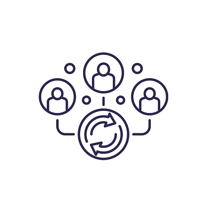 lead generation line icon with people