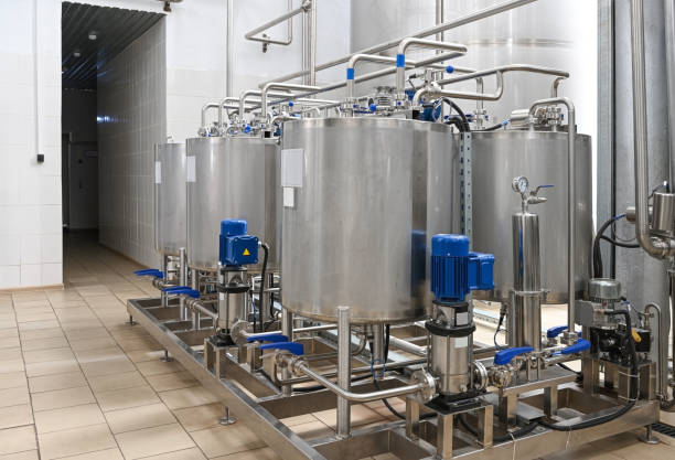 istock Steel tanks for mixing alcoholic beverages at the winery 2086521552