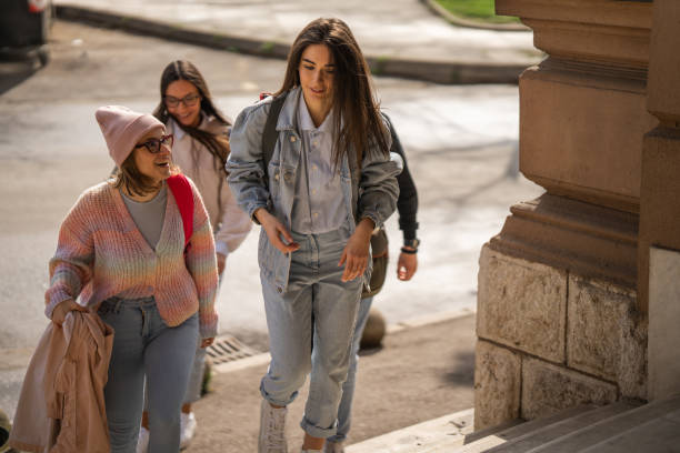 istock Group of students arriving to college 2086577298