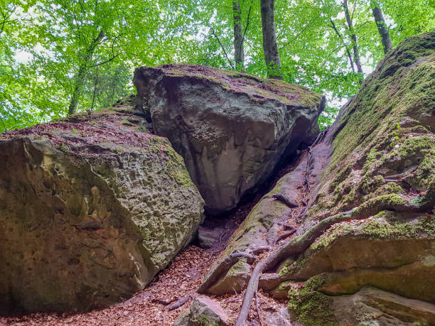 istock Huge boulders with moss on a rocky hill 2086583705
