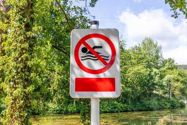 istock Sign post prohibiting swimming 2086585312