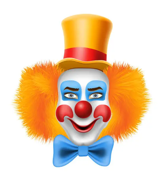 Vector illustration of cheerful clown actor and circus character vector illustration