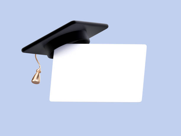 istock Graduation hat on the corner of tablet. Mock-up, copy space for your text. Education, training, knowledge concept. 3d rendering illustration 2086632426